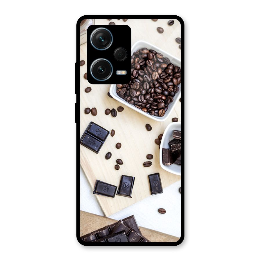 Coffee Beans and Chocolate Glass Back Case for Redmi Note 12 Pro Plus 5G