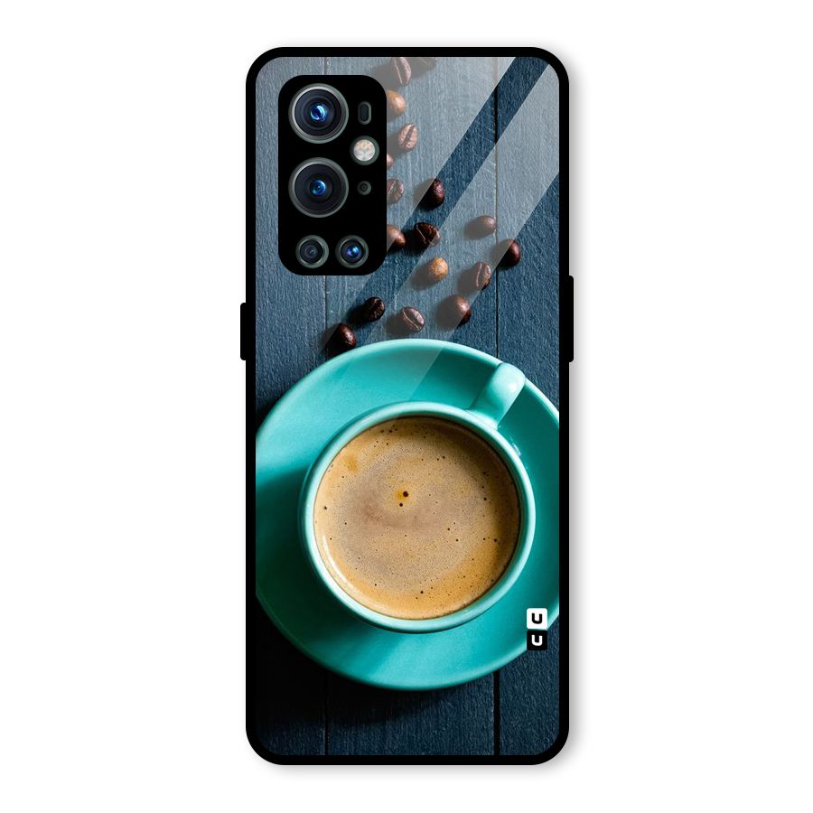 Coffee Beans and Cup Glass Back Case for OnePlus 9 Pro