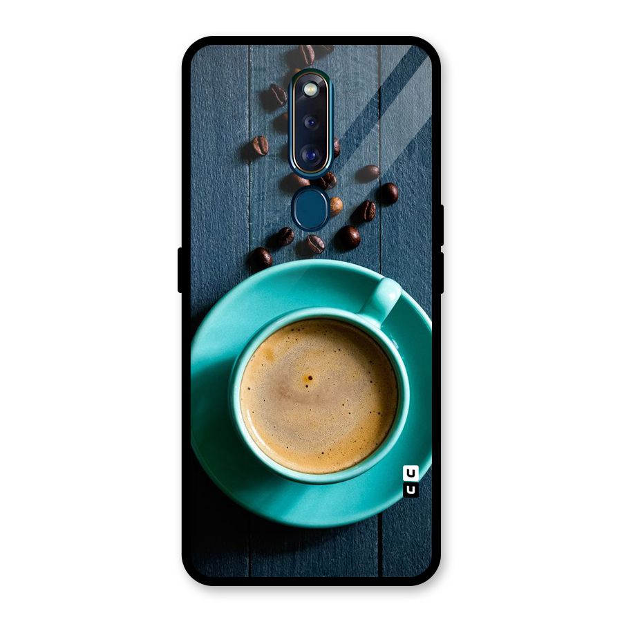 Coffee Beans and Cup Glass Back Case for Oppo F11 Pro