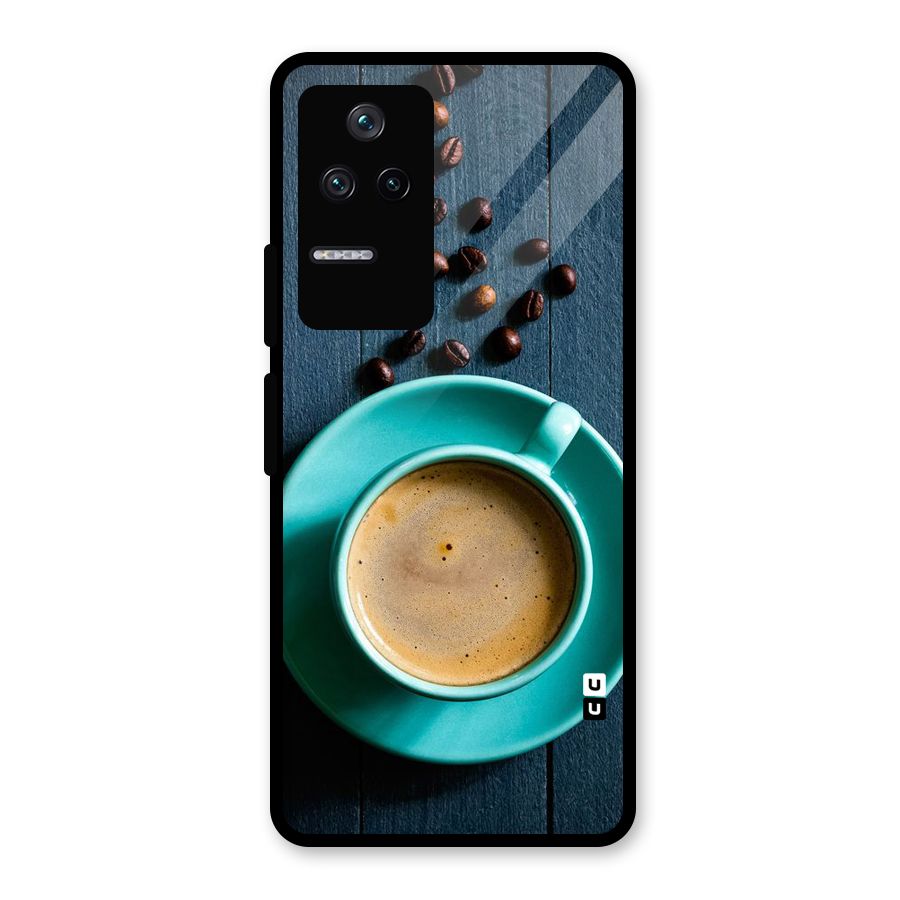 Coffee Beans and Cup Glass Back Case for Poco F4 5G