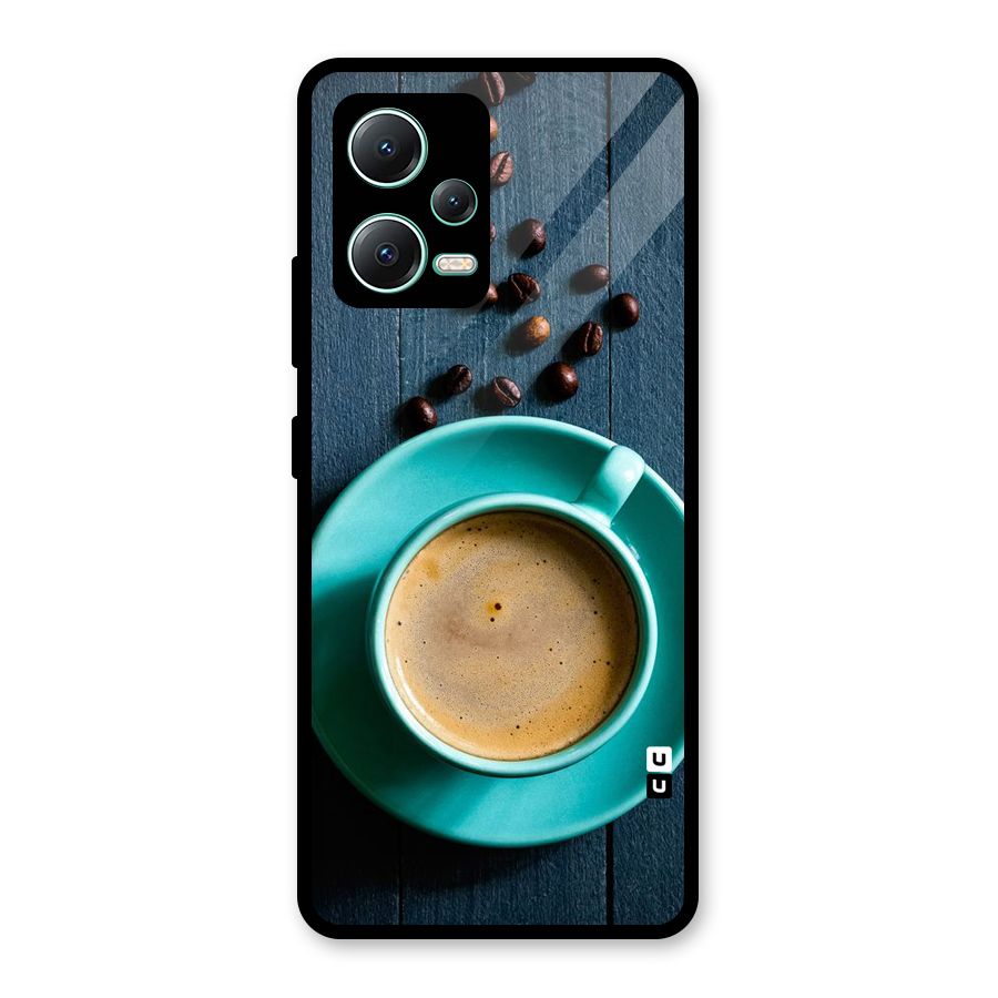 Coffee Beans and Cup Glass Back Case for Redmi Note 12 5G