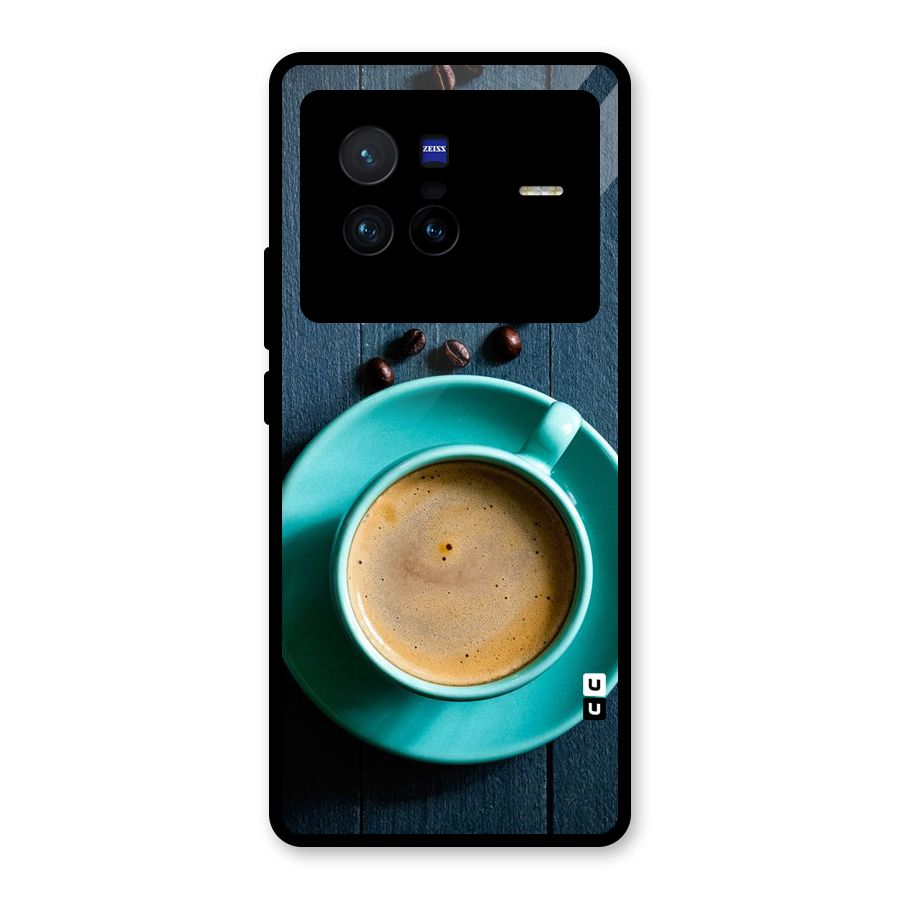 Coffee Beans and Cup Glass Back Case for Vivo X80
