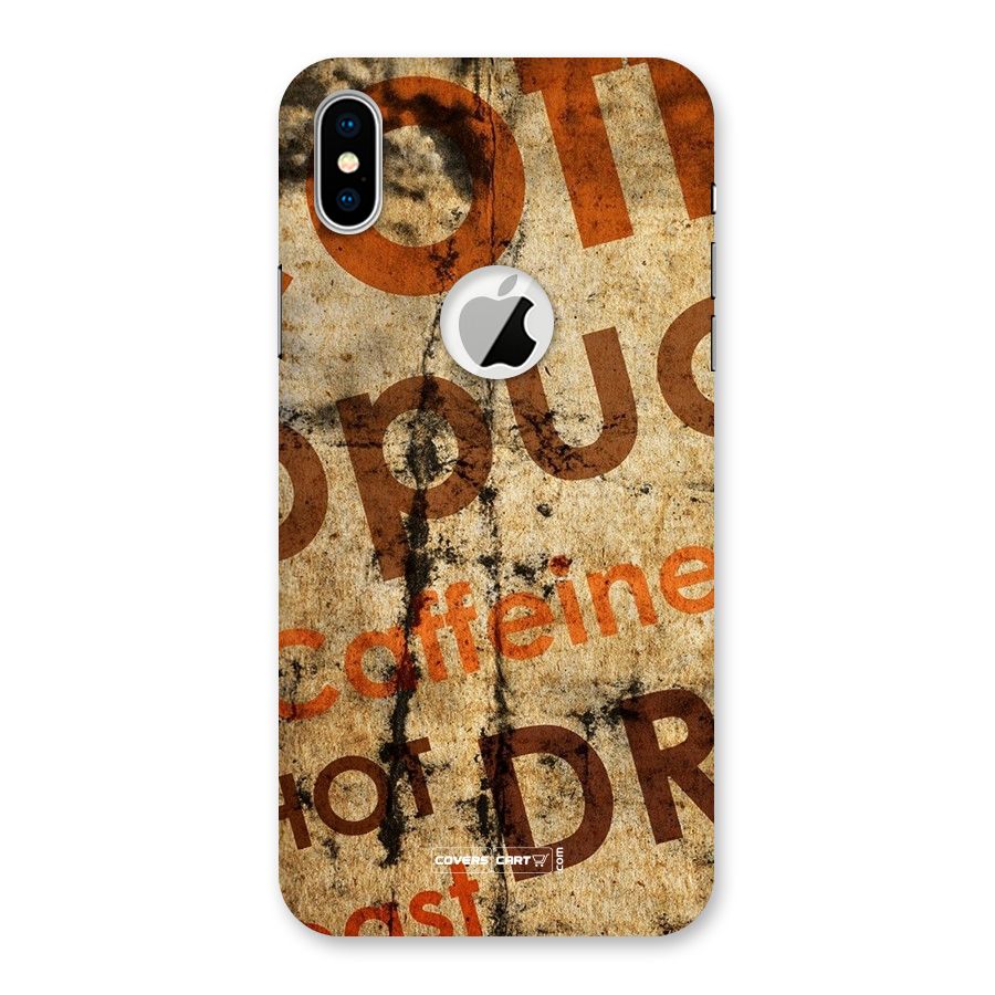 Coffee Caffeine Back Case for iPhone X Logo Cut