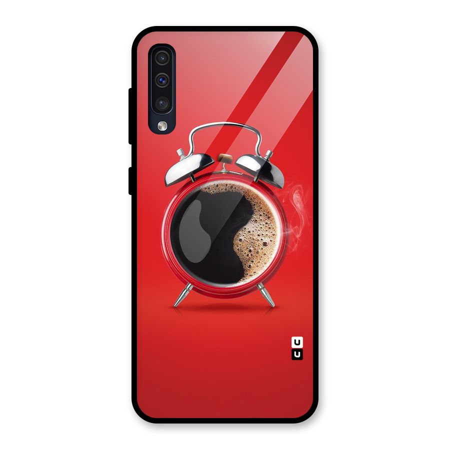 Coffee Clock Glass Back Case for Galaxy A50