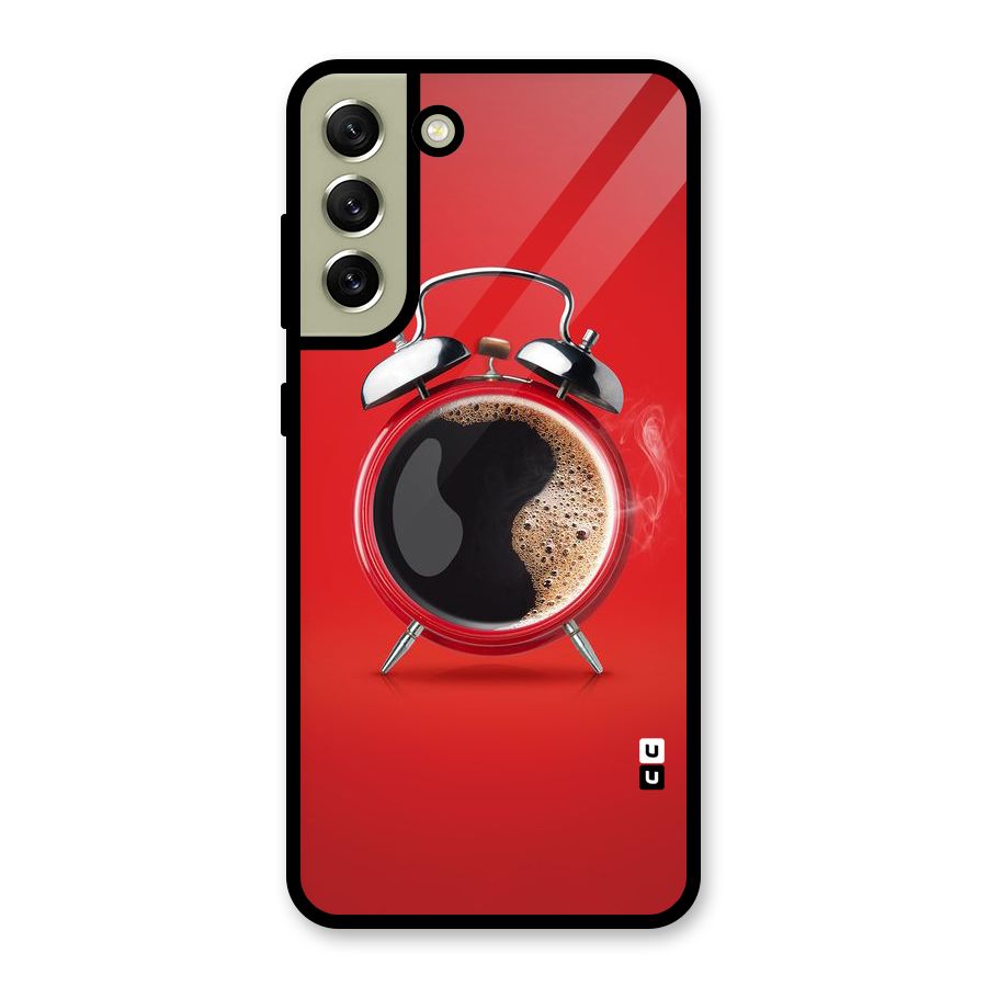 Coffee Clock Glass Back Case for Galaxy S21 FE 5G