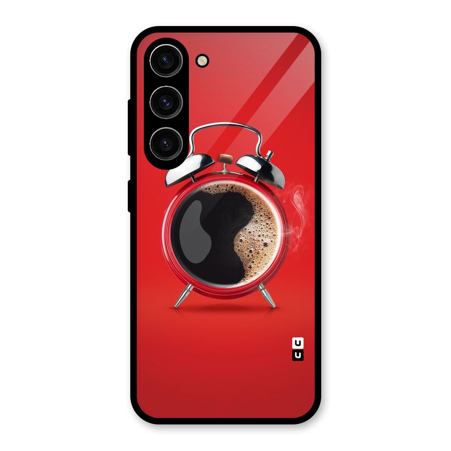 Coffee Clock Glass Back Case for Galaxy S23