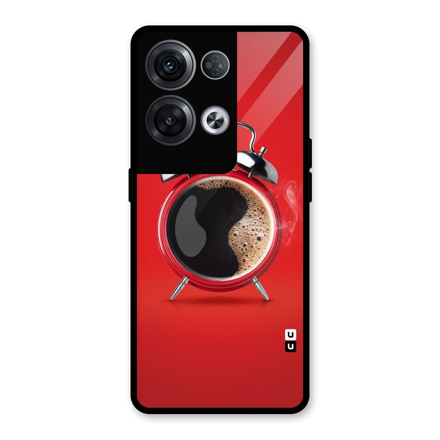 Coffee Clock Glass Back Case for Oppo Reno8 Pro 5G