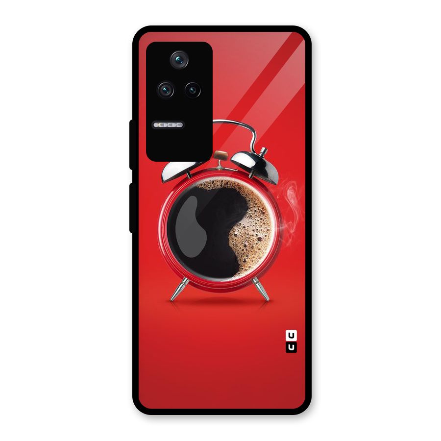 Coffee Clock Glass Back Case for Poco F4 5G