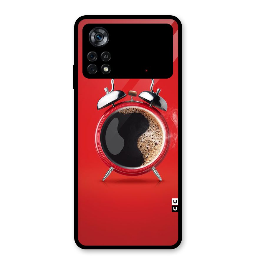 Coffee Clock Glass Back Case for Poco X4 Pro 5G