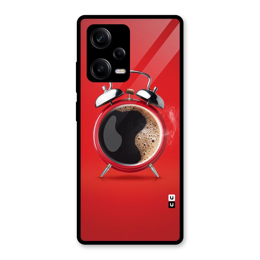 Coffee Clock Glass Back Case for Redmi Note 12 Pro