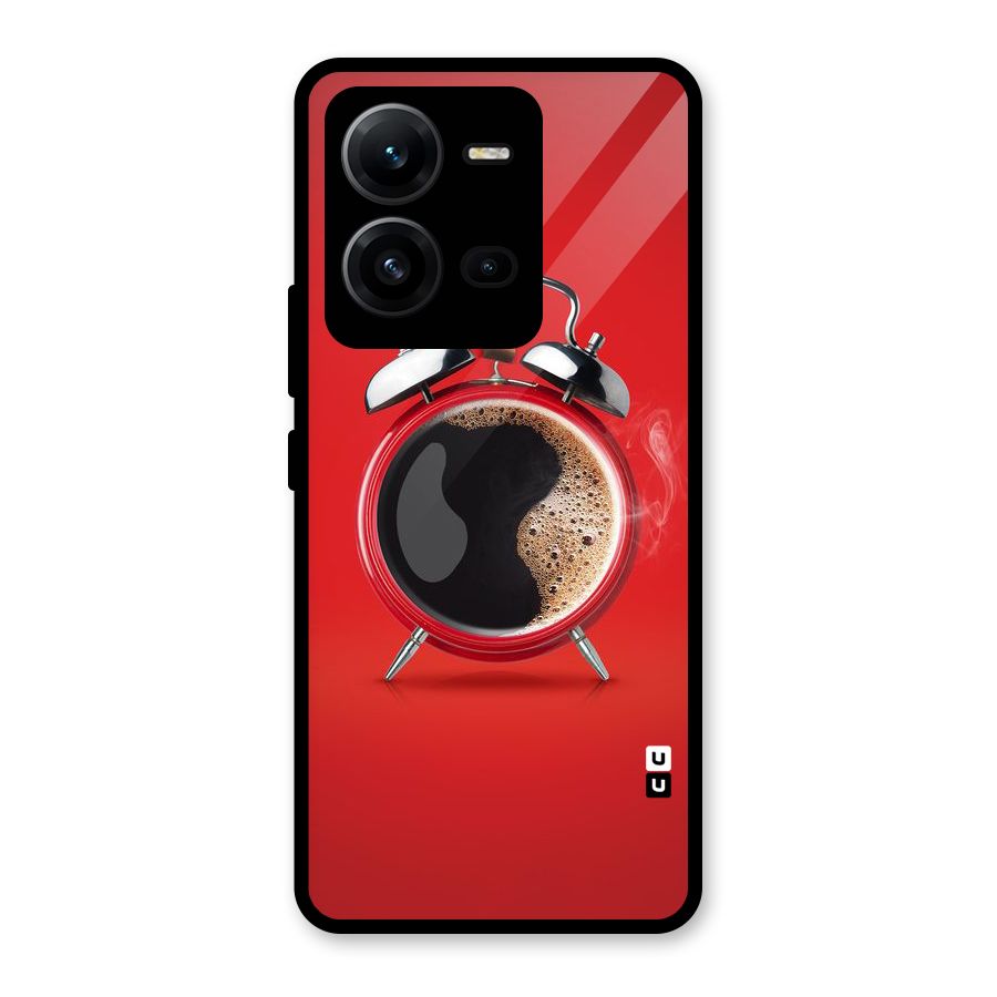 Coffee Clock Glass Back Case for Vivo V25