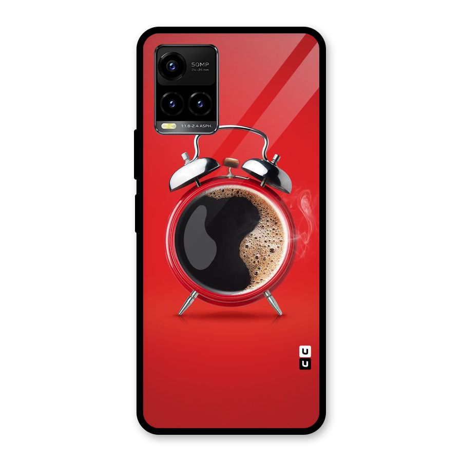 Coffee Clock Glass Back Case for Vivo Y21T