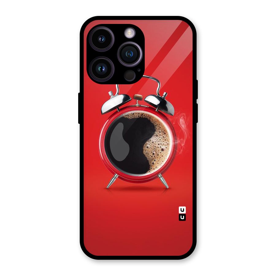 Coffee Clock Glass Back Case for iPhone 14 Pro Max