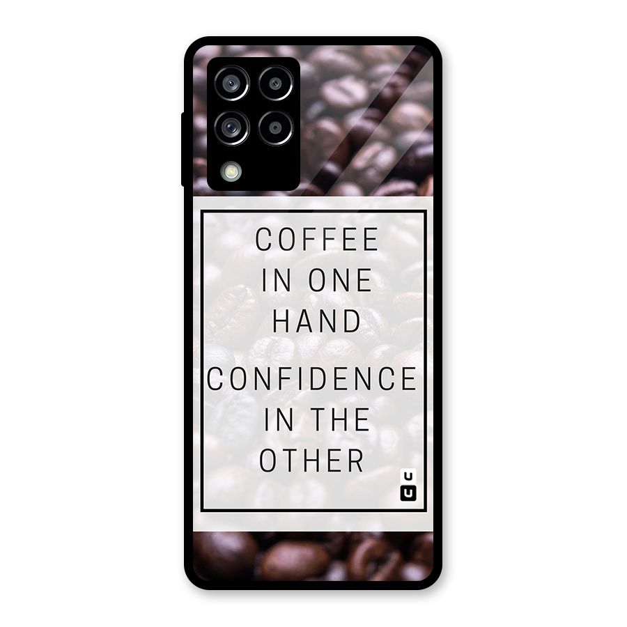 Coffee Confidence Quote Glass Back Case for Galaxy M53 5G