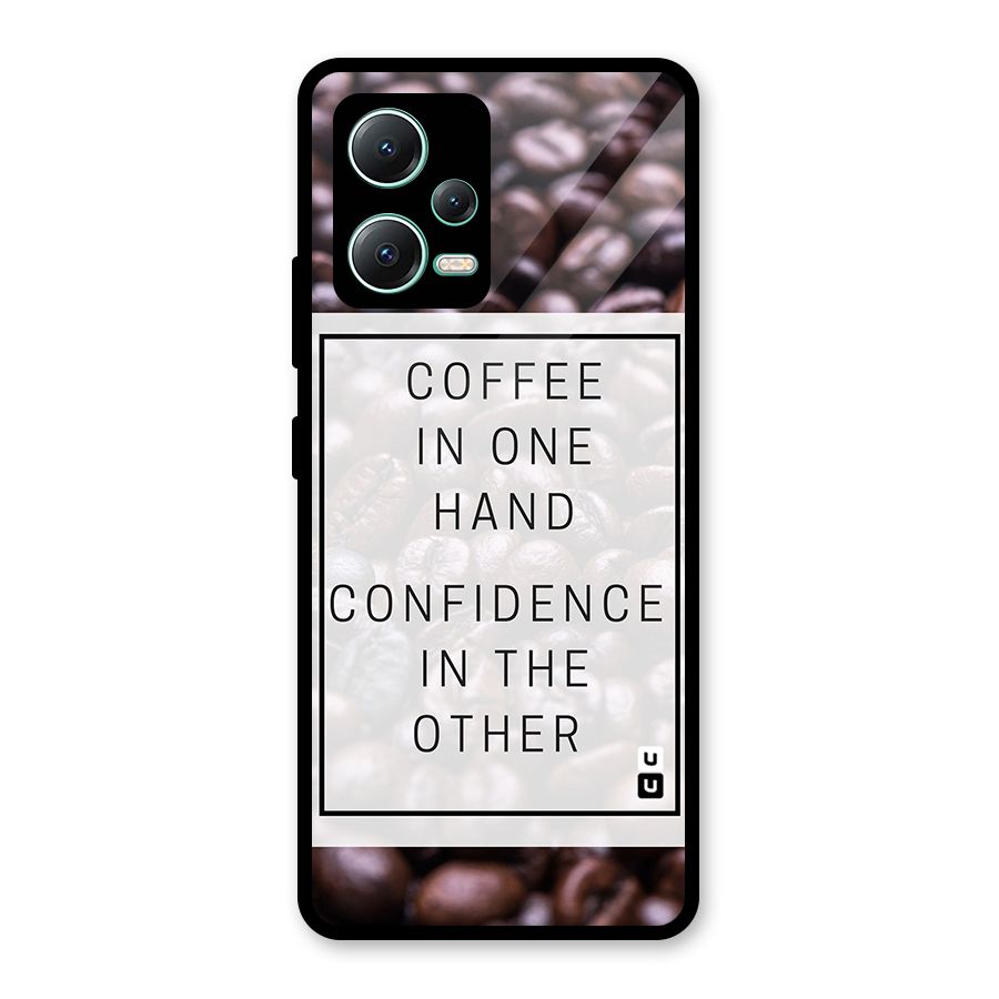 Coffee Confidence Quote Glass Back Case for Redmi Note 12 5G