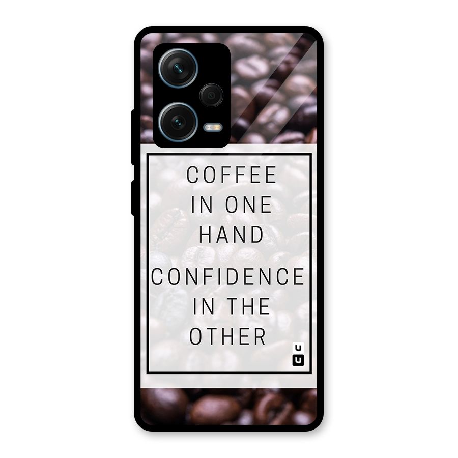Coffee Confidence Quote Glass Back Case for Redmi Note 12 Pro Plus 5G