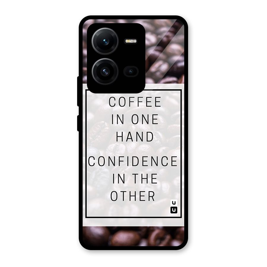 Coffee Confidence Quote Glass Back Case for Vivo V25
