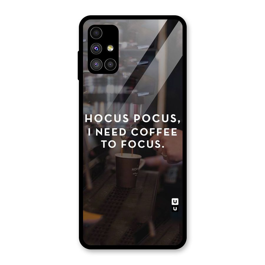 Coffee Focus Glass Back Case for Galaxy M51