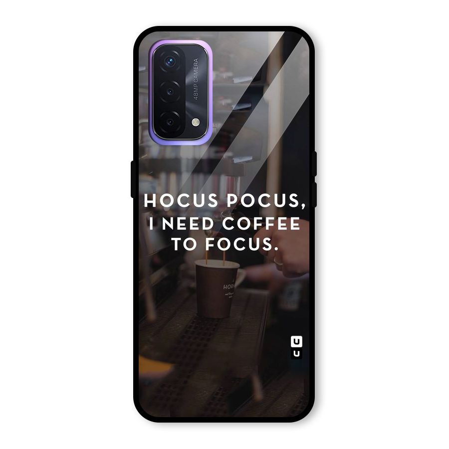 Coffee Focus Glass Back Case for Oppo A74 5G