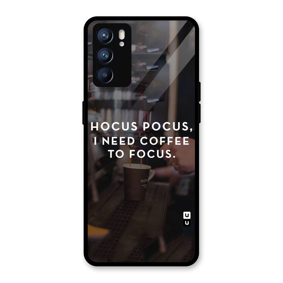 Coffee Focus Glass Back Case for Oppo Reno6 5G