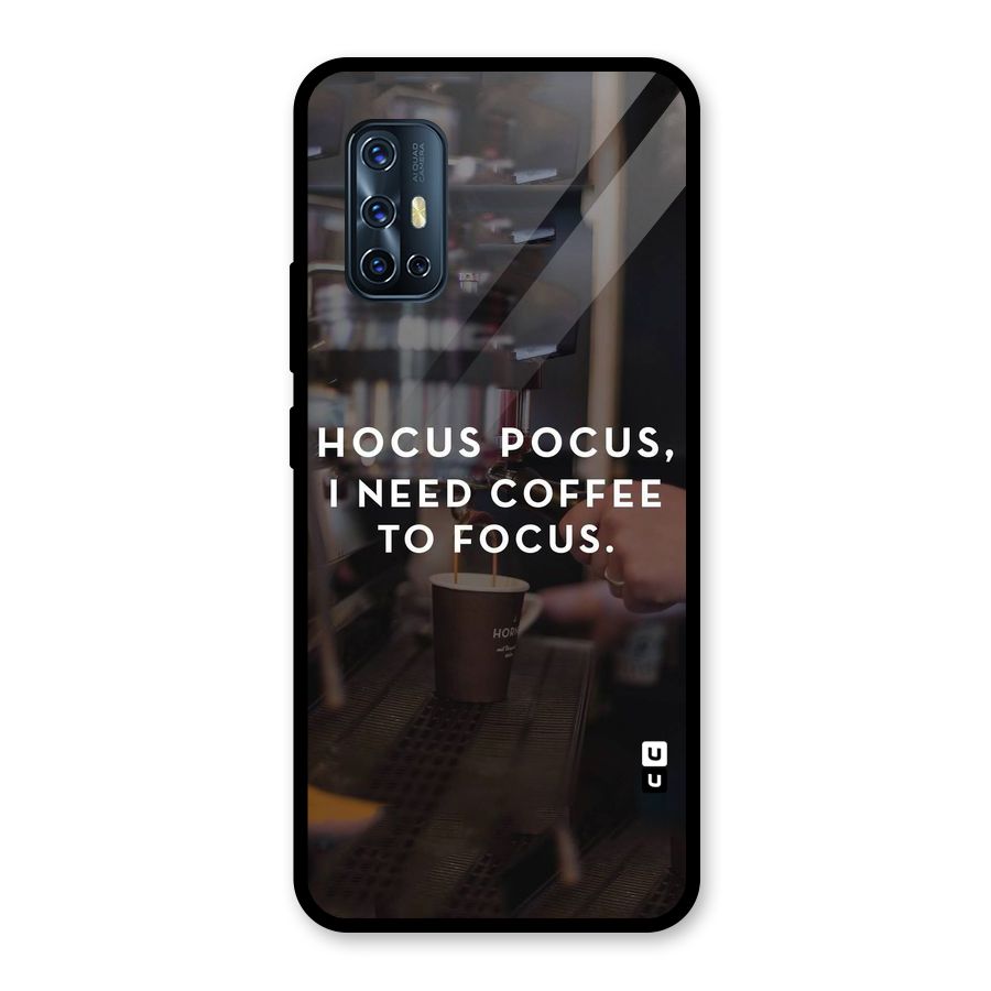 Coffee Focus Glass Back Case for Vivo V17