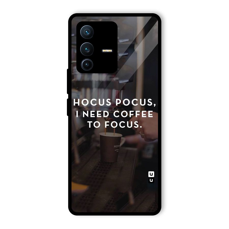 Coffee Focus Glass Back Case for Vivo V23 Pro