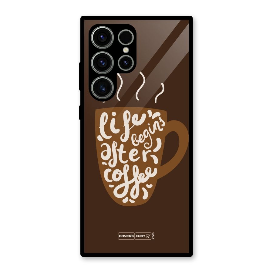 Coffee Mug Glass Back Case for Galaxy S23 Ultra