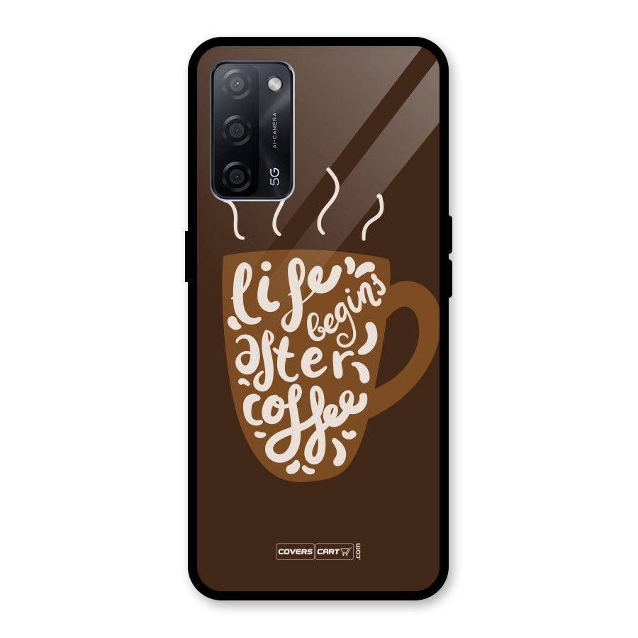 Coffee Mug Glass Back Case for Oppo A53s 5G