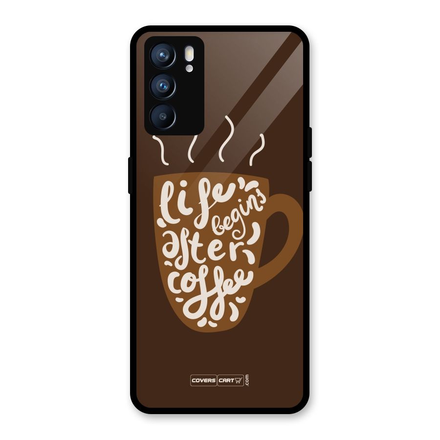 Coffee Mug Glass Back Case for Oppo Reno6 5G