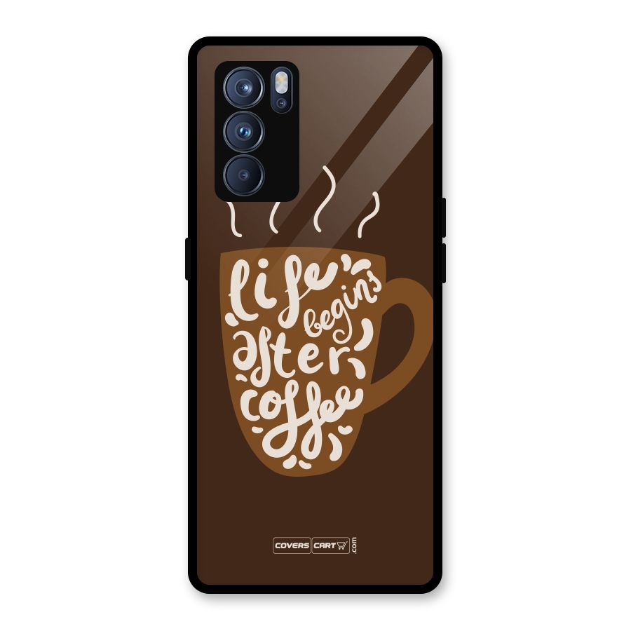Coffee Mug Glass Back Case for Oppo Reno6 Pro 5G