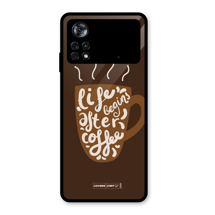Coffee Mug Glass Back Case for Poco X4 Pro 5G