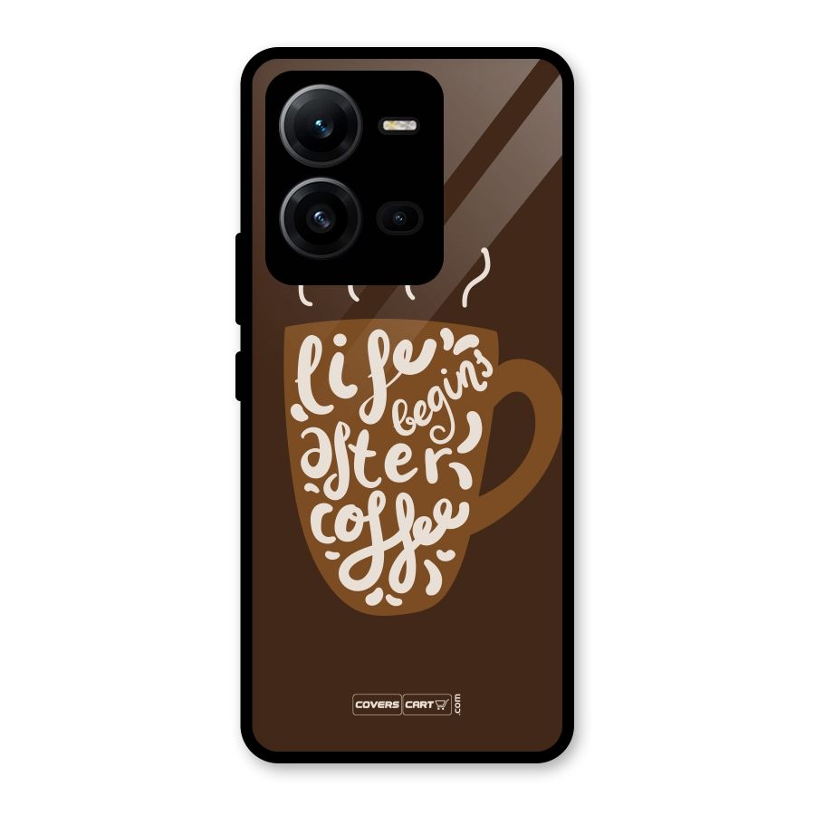 Coffee Mug Glass Back Case for Vivo V25