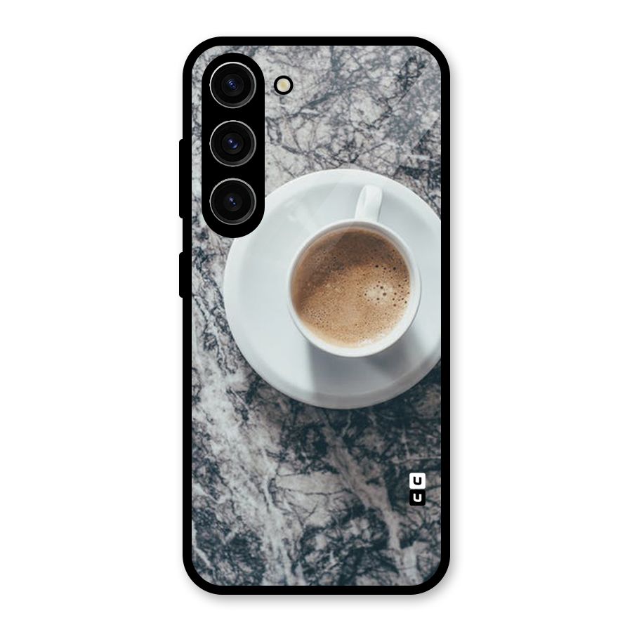 Coffee On Marble Glass Back Case for Galaxy S23