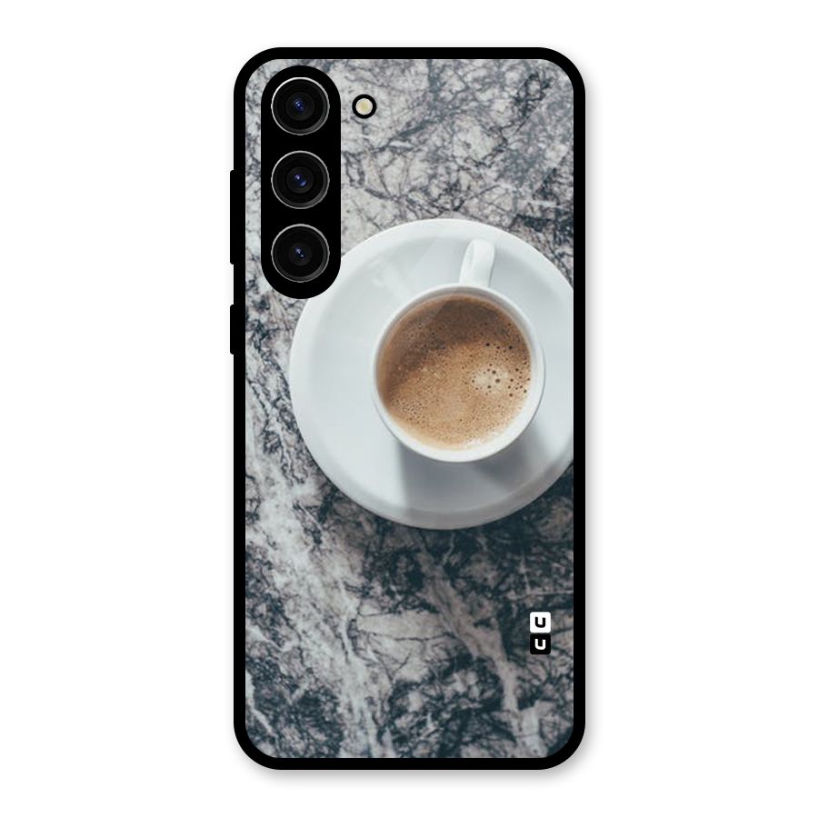 Coffee On Marble Glass Back Case for Galaxy S23 Plus