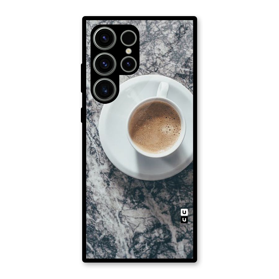 Coffee On Marble Glass Back Case for Galaxy S23 Ultra
