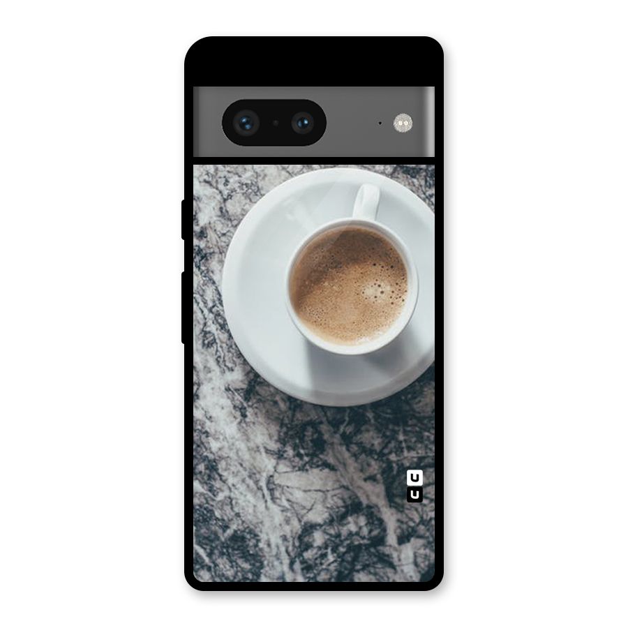 Coffee On Marble Glass Back Case for Google Pixel 7