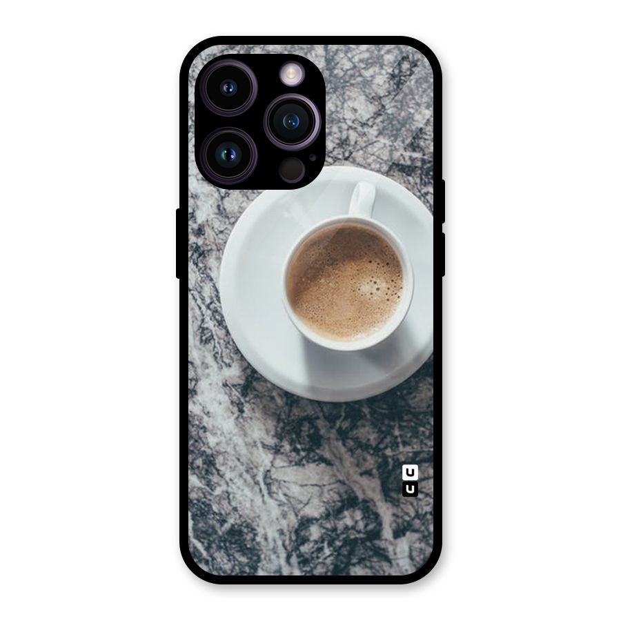 Coffee On Marble Glass Back Case for iPhone 14 Pro Max