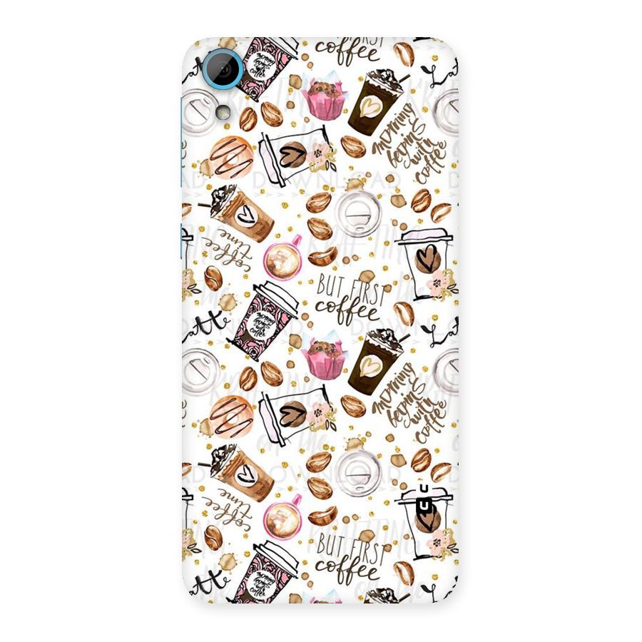 Coffee Pattern Back Case for HTC Desire 826