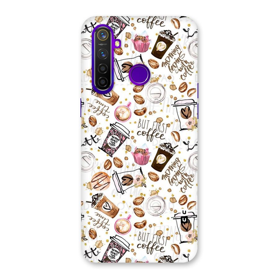 Coffee Pattern Back Case for Realme 5 Pro