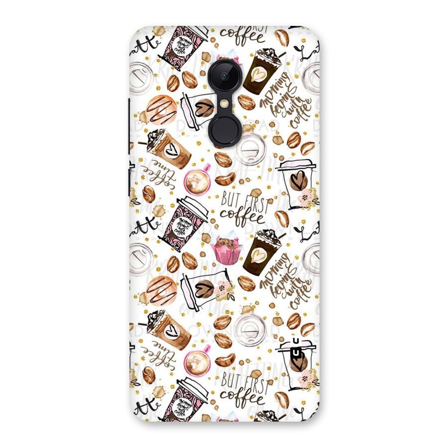 Coffee Pattern Back Case for Redmi 5