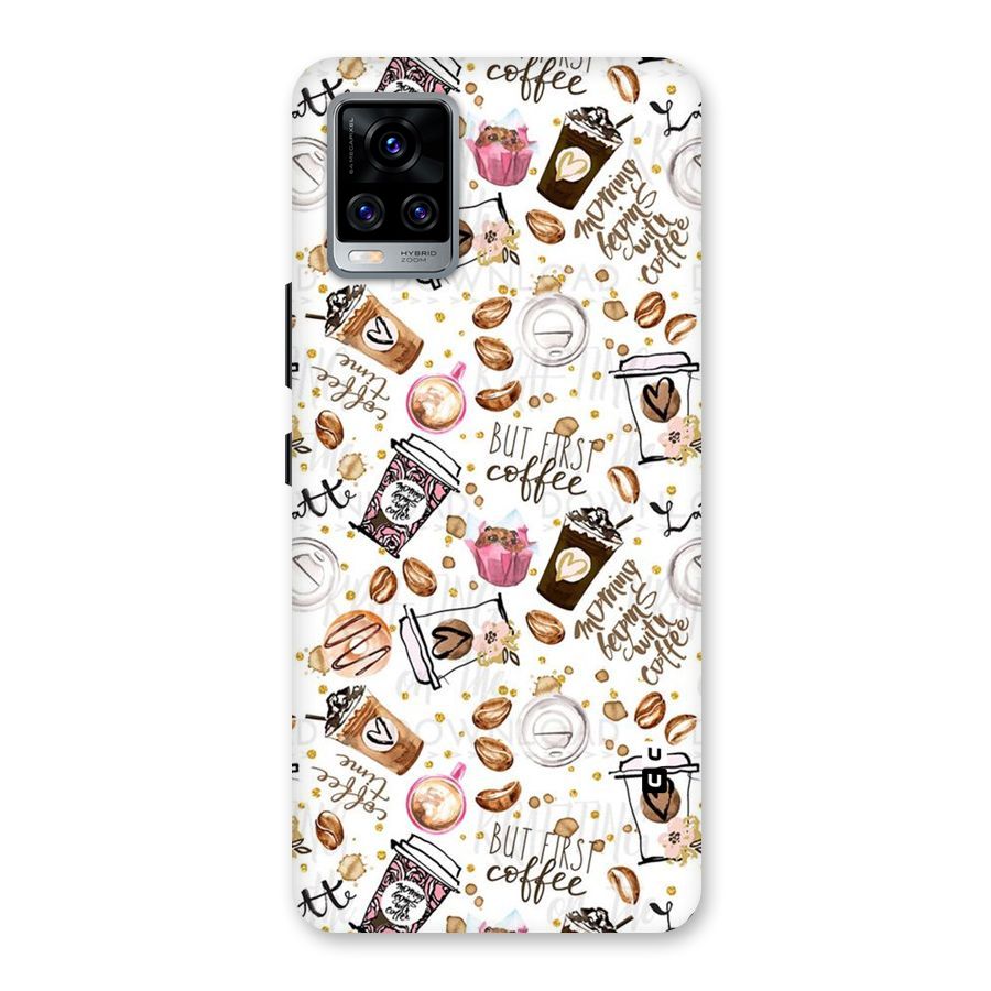 Coffee Pattern Back Case for Vivo V20 Pro