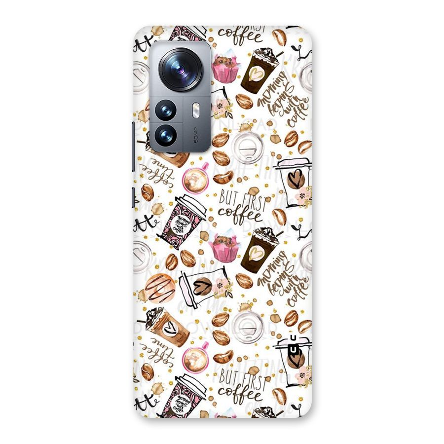 Coffee Pattern Back Case for Xiaomi 12 Pro
