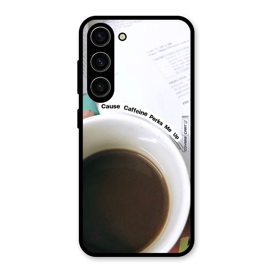 Coffee Perks Glass Back Case for Galaxy S23