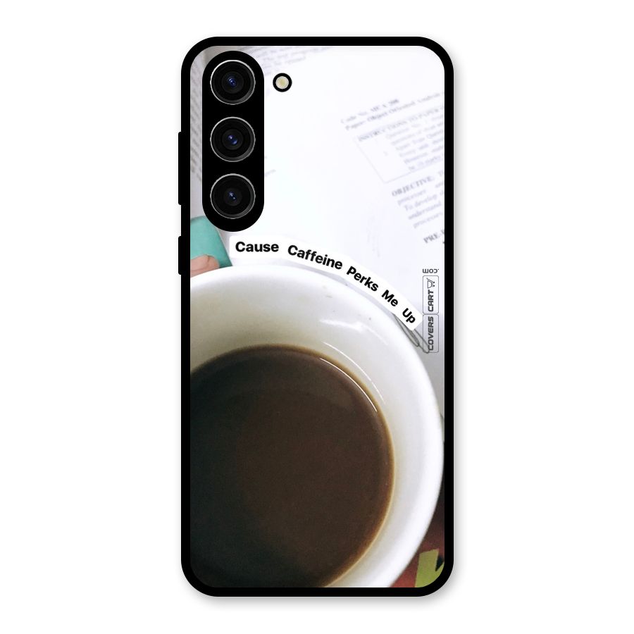 Coffee Perks Glass Back Case for Galaxy S23 Plus