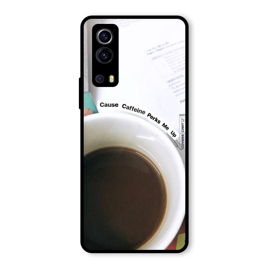 Coffee Perks Glass Back Case for Vivo iQOO Z3