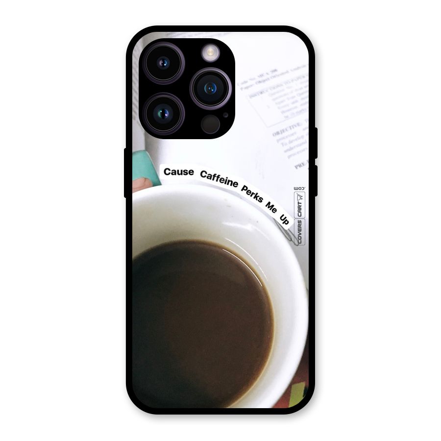 Coffee Perks Glass Back Case for iPhone 14 Pro