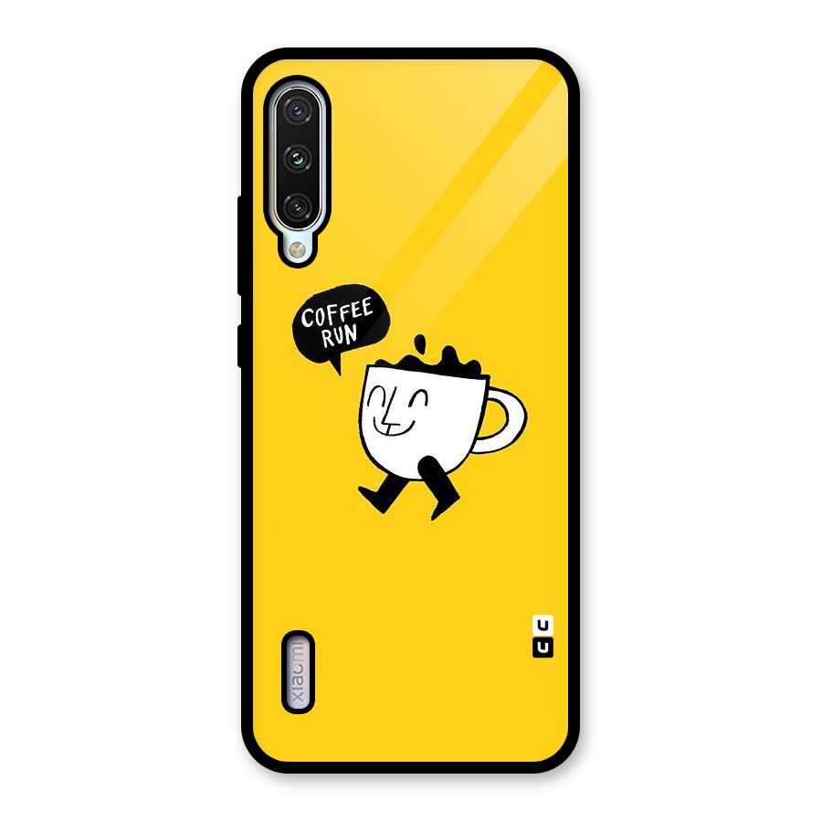Coffee Run Glass Back Case for Mi A3