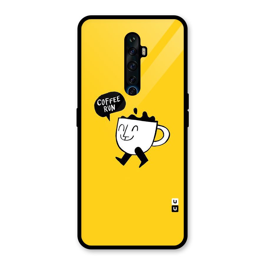 Coffee Run Glass Back Case for Oppo Reno2 F