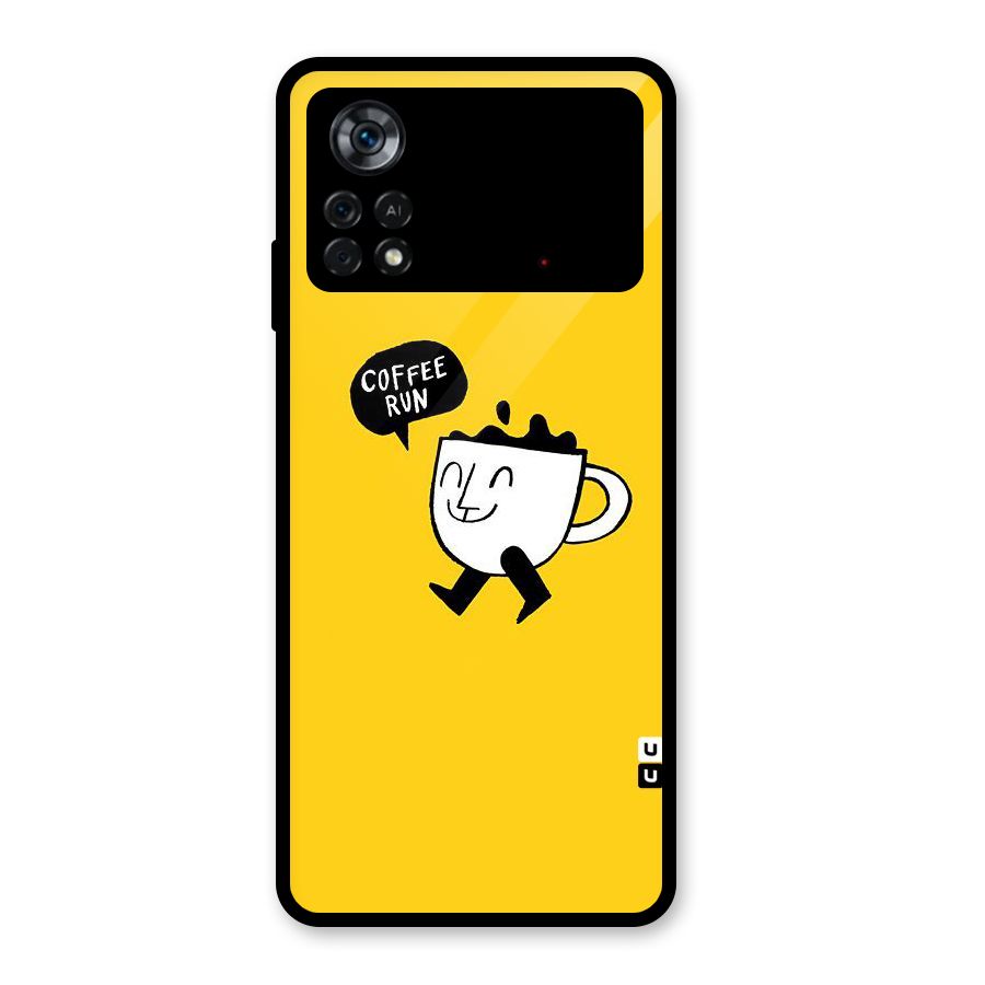 Coffee Run Glass Back Case for Poco X4 Pro 5G
