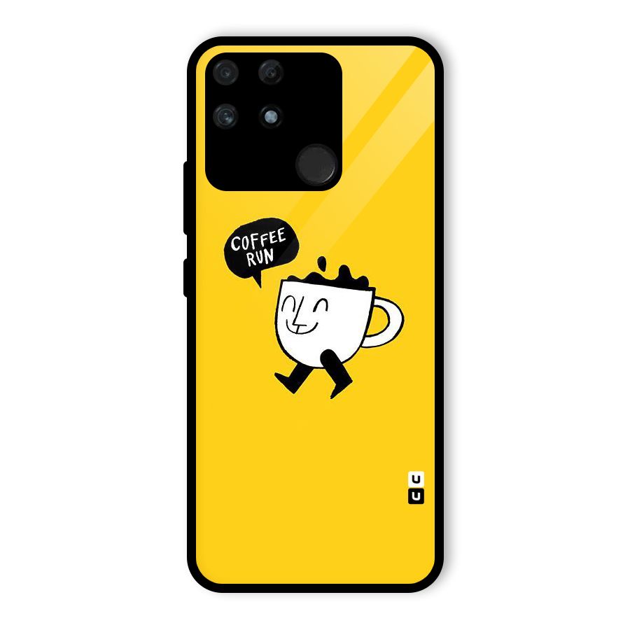 Coffee Run Glass Back Case for Realme Narzo 50A